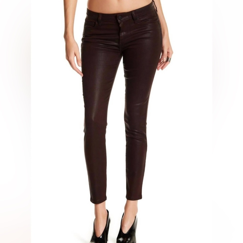 Joe'S Jeans - The Icon Coated Ankle Denim Skinny Jeans. Brown/Orchid. NWOT
